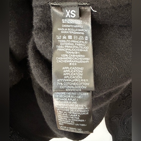 ERMANNO SCERVINO 100% Cashmere Sweater with Lace Sleeve detail | Made in Italy | - Picture 8 of 8